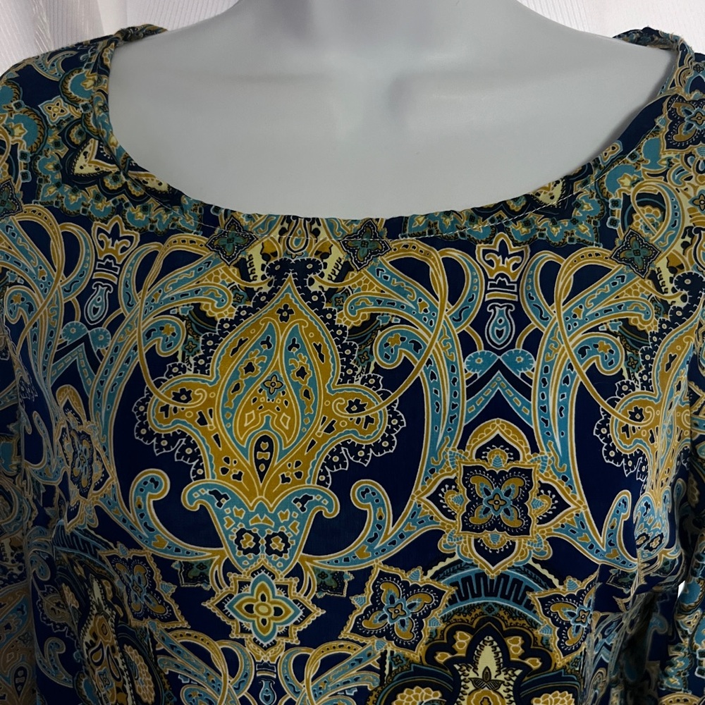 Elegant Paisley Print Dress Couture dress by Lovposh sz M - Picture 4 of 7